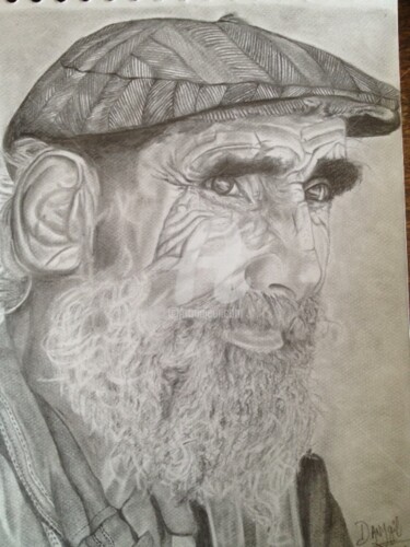 Drawing titled ""PAPY 2"" by Danygil, Original Artwork, Pencil