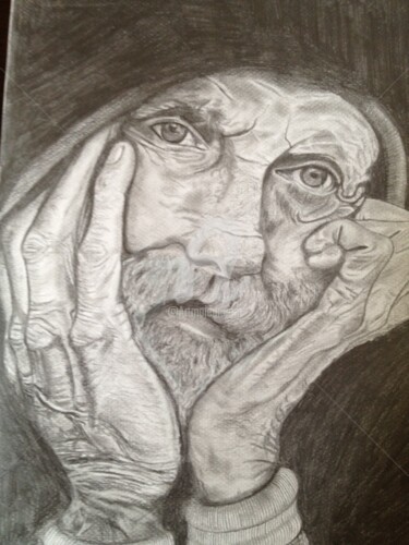 Drawing titled ""PAPY 3"" by Danygil, Original Artwork, Pencil