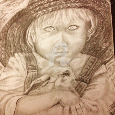 Desenho intitulada ""L'ENFANT PAYSAN" (…" por Danygil, Obras de arte originais, Lápis