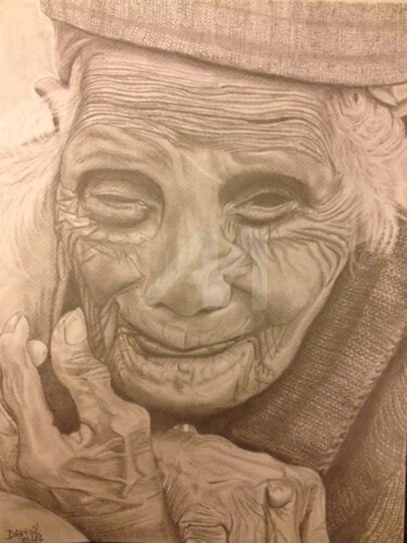 "VIEILLESSE" - "OLD AGE" Dessin intitulée ""VIEILLESSE" - "OLD…" par Danygil, Œuvre d'art originale, Crayon