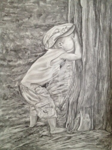 Drawing titled ""A CACHE-CACHE"" by Danygil, Original Artwork, Pencil