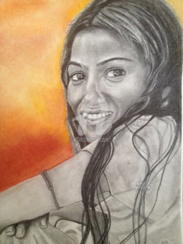 Drawing titled "'L'INDIENNE 2 " - "…" by Danygil, Original Artwork, Pencil