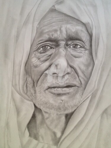 Desenho intitulada ""HADJ D'OMAN"" por Danygil, Obras de arte originais, Lápis