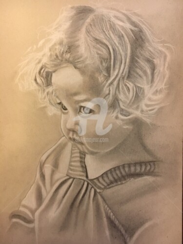 Drawing titled ""LA PETITE FILLE "…" by Danygil, Original Artwork, Silverpoint