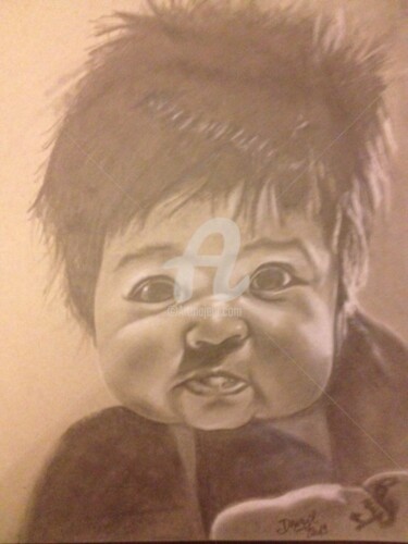 Drawing titled ""BOUT DE CHOU 2"" by Danygil, Original Artwork, Silverpoint