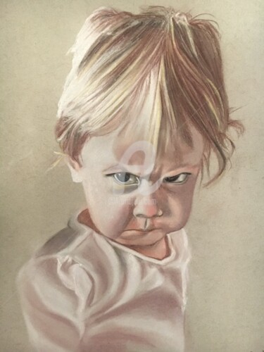 Drawing titled ""EN COLERE" "ANGRY"" by Danygil, Original Artwork, Silverpoint