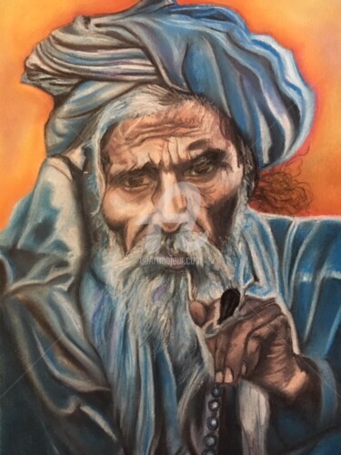 Drawing titled ""L'HOMME EN BLEU" "…" by Danygil, Original Artwork, Silverpoint