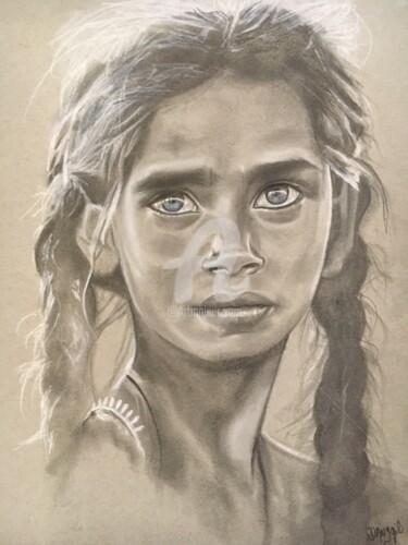 Drawing titled ""REGARD LOINTAIN" -…" by Danygil, Original Artwork, Pencil