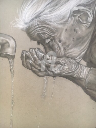 Tekening getiteld ""A LA FONTAINE 2" -…" door Danygil, Origineel Kunstwerk, Potlood