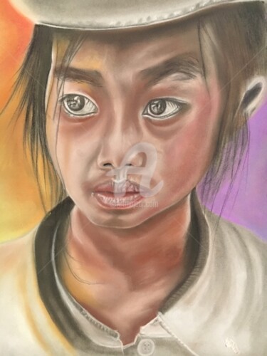 Desenho intitulada ""LA PETITE FILLE DE…" por Danygil, Obras de arte originais, Pastel