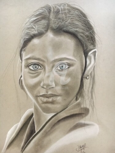 Tekening getiteld ""PRIYA 2, Indienne"…" door Danygil, Origineel Kunstwerk, Potlood