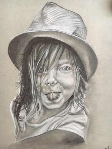 Drawing titled ""LA PETITE FILLE AU…" by Danygil, Original Artwork, Pencil