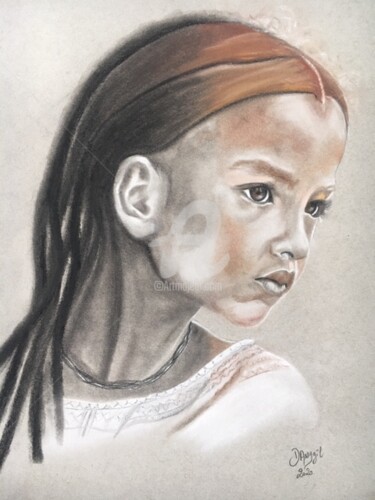 Рисунок под названием ""AMA la petite Mali…" - Danygil, Подлинное произведение искусства, Карандаш