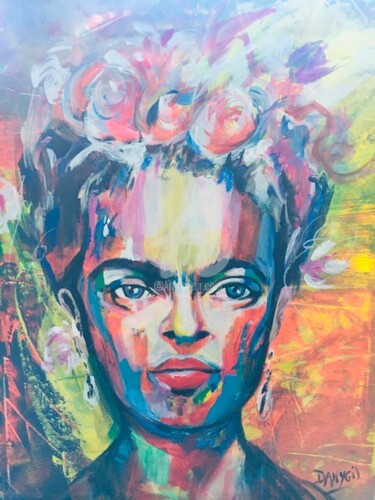 Drawing titled ""FRIDA"" by Danygil, Original Artwork, Acrylic