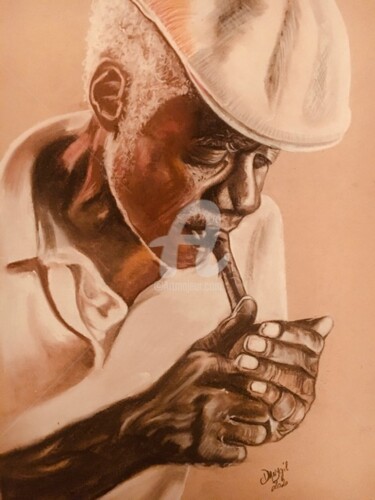 Rysunek zatytułowany „"LE FUMEUR DE LA HA…” autorstwa Danygil, Oryginalna praca, Pastel