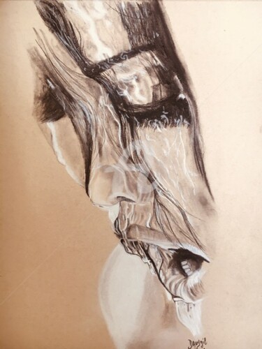 "MOMENT DE FRAICHEUR" - "MOMENT OF FRESHNESS" Drawing titled ""MOMENT DE FRAICHEU…" by Danygil, Original Art, Pastel