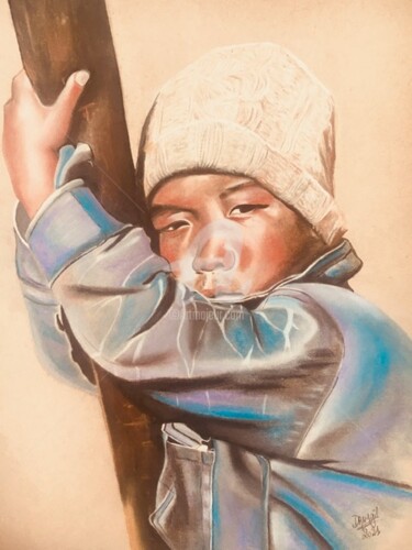 Zeichnungen mit dem Titel ""L'ENFANT INUIT" -…" von Danygil, Original-Kunstwerk, Pastell