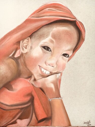 Drawing titled ""SHANTI"" by Danygil, Original Artwork, Pastel