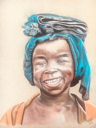 "SOURIRE A LA VIE 3" - "SMILE AT LIFE 3" Dessin intitulée ""SOURIRE A LA VIE 3…" par Danygil, Œuvre d'art originale, Pastel