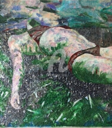 Malarstwo zatytułowany „"NAGER EN EAUX TROU…” autorstwa Danygil, Oryginalna praca, Akryl