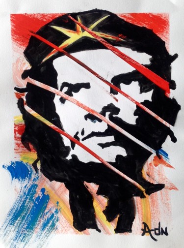 Painting titled "Che" by Adn, Original Artwork, Gouache