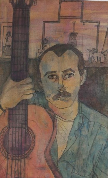 Painting titled "Silvio Rodriguez" by Daniel Lyle, Original Artwork