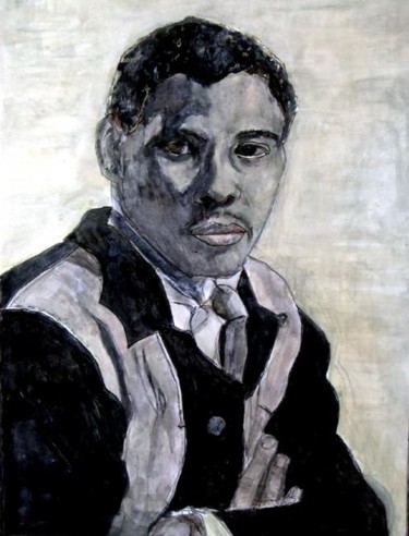 Painting titled "Aaron Neville" by Daniel Lyle, Original Artwork