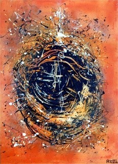 Painting titled "Abstrait n°3" by Daniel Rostin, Original Artwork