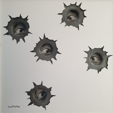 Sculpture titled "Bullet Hole" by Daniel Du Preez, Original Artwork, Paper
