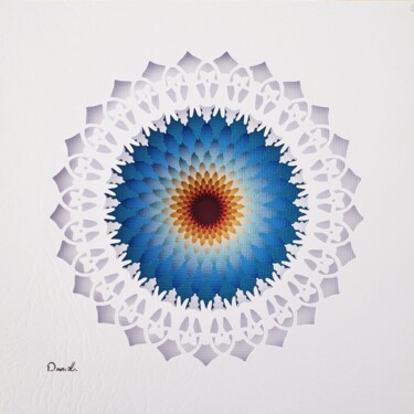 Sculpture titled "Blue Sun" by Daniel Du Preez, Original Artwork, Paper
