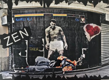 Collages intitulée "Mohamed Ali" par Daniel Siboni, Œuvre d'art originale, Découpages