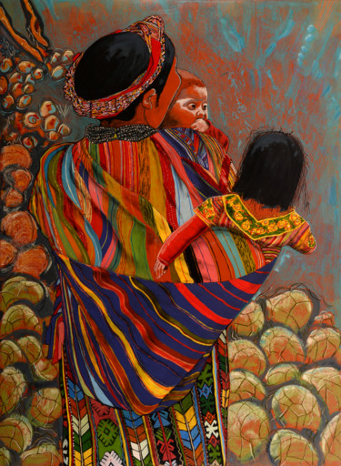 Peinture intitulée "FAMILLE MAYA / FAMI…" par Daniel Tardif, Œuvre d'art originale, Acrylique