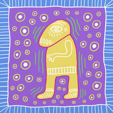 Yellow creature Картина под названием "Yellow creature" - Daniel Unger, Подлинное произведение искусства, Акрил
