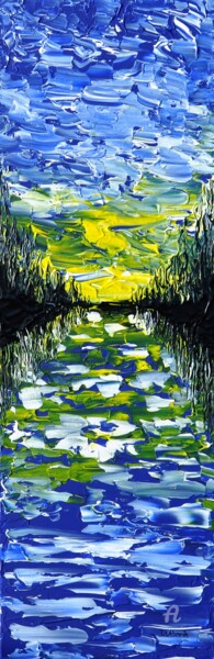 Malerei mit dem Titel "Thames River" von Daniel Urbaník, Original-Kunstwerk, Acryl