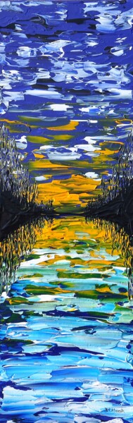 Painting titled "Thames River 1" by Daniel Urbaník, Original Artwork, Acrylic