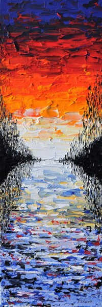 Malerei mit dem Titel "Thames River 2" von Daniel Urbaník, Original-Kunstwerk, Acryl