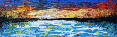 Malerei mit dem Titel "Thames River 8" von Daniel Urbaník, Original-Kunstwerk, Acryl