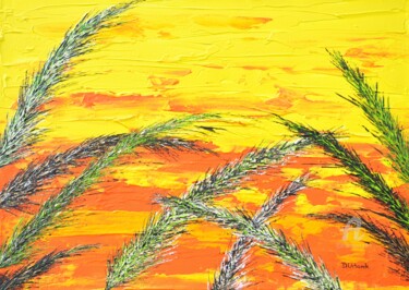 Painting titled "Grass In Yellow Col…" by Daniel Urbaník, Original Artwork, Acrylic