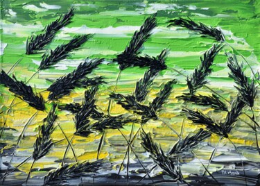 Painting titled "Grass In Green" by Daniel Urbaník, Original Artwork, Acrylic
