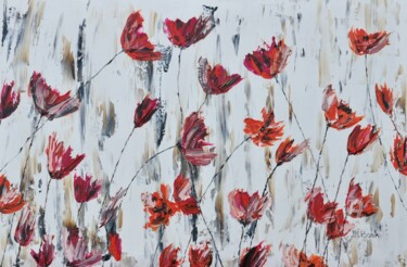 Malerei mit dem Titel "Poppies 1" von Daniel Urbaník, Original-Kunstwerk, Öl