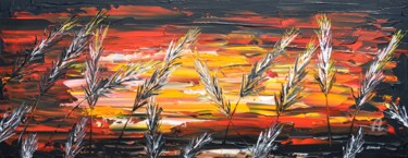 Painting titled "Red Sunset In The G…" by Daniel Urbaník, Original Artwork, Acrylic