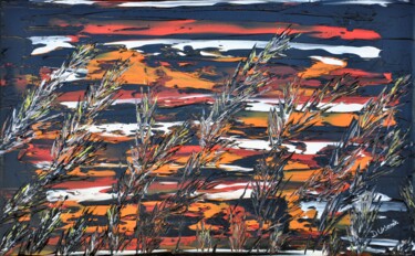 Malerei mit dem Titel "Grasses In Red" von Daniel Urbaník, Original-Kunstwerk, Öl