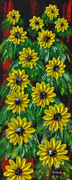 Painting titled "Sunflower 25x60cm 1" by Daniel Urbaník, Original Artwork, Acrylic