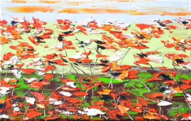 Painting titled "A Meadow Full Of Po…" by Daniel Urbaník, Original Artwork, Oil