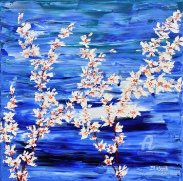 Ζωγραφική με τίτλο "Flowering Cherries 2" από Daniel Urbaník, Αυθεντικά έργα τέχνης, Λάδι