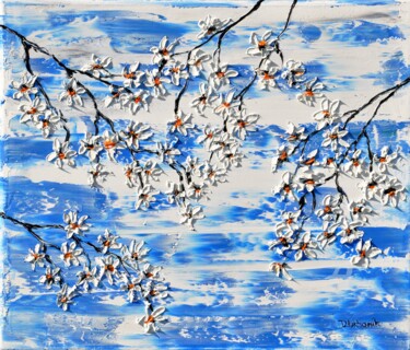 Картина под названием "Flowering Cherries 5" - Daniel Urbaník, Подлинное произведение искусства, Масло
