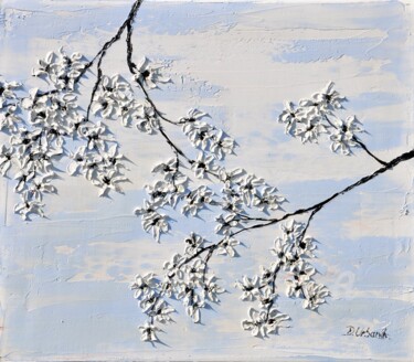 Картина под названием "Flowering Cherries 7" - Daniel Urbaník, Подлинное произведение искусства, Масло