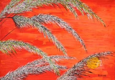 Painting titled "Red Sunset In The G…" by Daniel Urbaník, Original Artwork, Acrylic