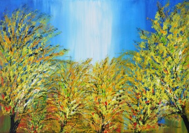 Painting titled "Landscape In Autumn…" by Daniel Urbaník, Original Artwork, Acrylic