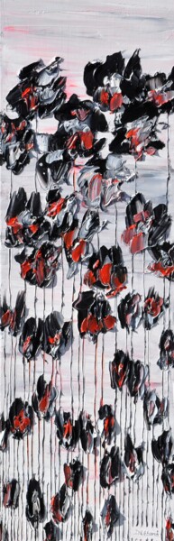 Painting titled "Black Poppies 2" by Daniel Urbaník, Original Artwork, Oil
